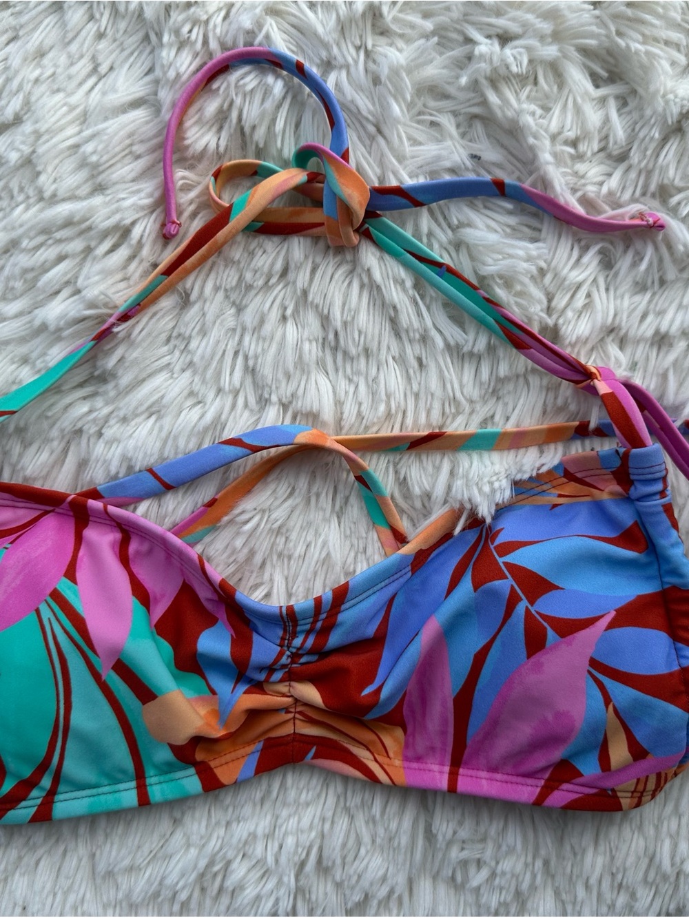 Salt+ Cove Colorful Tropical Print Bikini Top Sweetheart Bralette